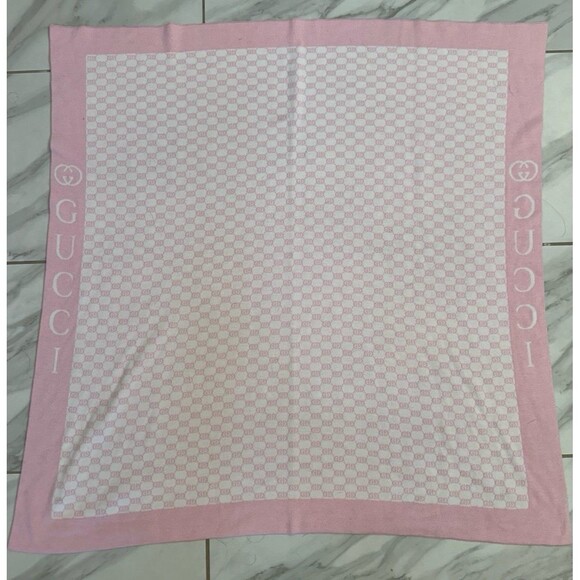 GG Gucci Baby Pink Girl Blanket 30x30 Double Sided Rhrow Nursery - Picture 1 of 7